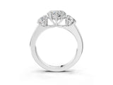 White gold Three-Stone Heart Cut Diamond Ring with Prong Setting and Classic Band_6