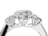 White gold Three-Stone Heart Cut Diamond Ring with Prong Setting and Classic Band_7