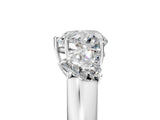 White gold Three-Stone Heart Cut Diamond Ring with Prong Setting and Classic Band_8