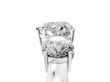 White gold Three-Stone Heart Cut Diamond Ring with Round Side Stones, Classic Band, and Four-Prong Setting_12