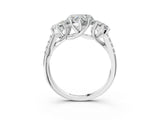 White gold Three-Stone Heart Cut Diamond Ring with Round with Moissanite side stone Pavé Band and Prong Setting_21