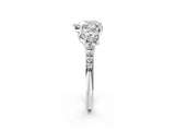 White gold Three-Stone Heart Cut Diamond Ring with Round with Moissanite side stone Pavé Band and Prong Setting_23