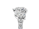 White gold Three-Stone Heart Cut Diamond Ring with Round with Moissanite side stone Pavé Band and Prong Setting_23