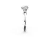 White gold Three-Stone Heart Cut Diamond Solitaire with Prong Setting and Classic Band_50