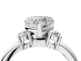 White gold Three-Stone Heart Cut Diamond Solitaire with Prong Setting and Classic Band_52