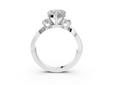 White gold Three-Stone Heart Cut Diamond Twist Band with Prong Setting_75