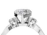 White gold Three-Stone Heart Cut Diamond Twist Band with Prong Setting_76