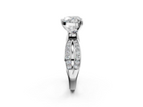 White gold Three-Stone Heart Cut Diamond Twist Band with Prong Setting_81