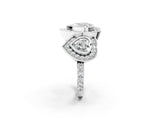White gold Three-Stone Heart Cut Halo Pavé Diamond Ring_9