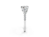 White gold Three-Stone Heart Cut Moissanite Ring with Pavé Band and Prong Setting_14