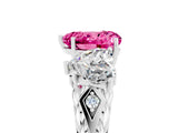 White gold Three-Stone Heart Cut Pink Sapphire Braided Band Ring with Four-Prong Setting_41