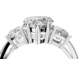 White gold Three-Stone Heart Cut Solitaire Ring with Prong Setting_7