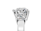 White gold Three-Stone Heart Cut Solitaire Ring with Prong Setting_8