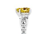 White gold Three-Stone Heart Cut Yellow Sapphire Pavé Band with Four-Prong Setting_29