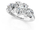 White gold Three-Stone Heart Diamond Channel Set Engagement Ring with Prong Setting_16