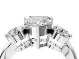 White gold Three-Stone Heart Diamond Channel Set Engagement Ring with Prong Setting_19
