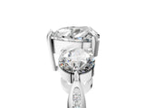 White gold Three-Stone Heart Diamond Channel Set Engagement Ring with Prong Setting_20