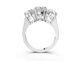White gold Three-Stone Heart Diamond Engagement Ring with Prong Setting on a Classic Band_6