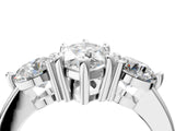 White gold Three-Stone Marquise Brilliant Cut Solitaire Ring with Prong Setting on a Classic Band 5