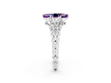White gold Three-Stone Marquise Cut Amethyst Braided Band Ring with Four-Prong Setting_14