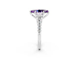White gold Three-Stone Marquise Cut Amethyst Pavé Band with Four-Prong Setting_2
