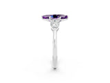 White gold Three-Stone Marquise Cut Amethyst Ring with Pear Side Stones and Four-Prong Setting_2