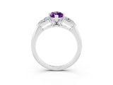 White gold Three-Stone Marquise Cut Amethyst Ring with Pear Side Stones and Four-Prong Setting_3