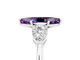 White gold Three-Stone Marquise Cut Amethyst Ring with Pear Side Stones and Four-Prong Setting_5