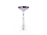 White gold Three-Stone Marquise Cut Amethyst Ring with Pear  Side Stones in Four-Prong Setting_14