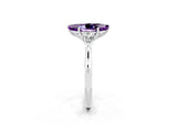 White gold Three-Stone Marquise Cut Amethyst Ring with Pear  Side Stones in Four-Prong Setting_50