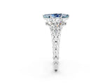 White gold Three-Stone Marquise Cut Aquamarine Braided Band Ring with Four-Prong Setting_14