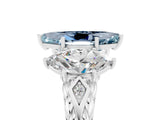 White gold Three-Stone Marquise Cut Aquamarine Braided Band Ring with Four-Prong Setting_17