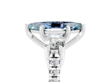 White gold Three-Stone Marquise Cut Aquamarine Pavé Band with Four-Prong Setting_5