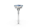 White gold Three-Stone Marquise Cut Aquamarine Ring with Pavé Band and Prong Setting_14