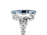 White gold Three-Stone Marquise Cut Aquamarine Ring with Pavé Band and Prong Setting_17