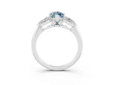 White gold Three-Stone Marquise Cut Aquamarine Ring with Pear Side Stones and Four-Prong Setting_3