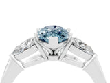 White gold Three-Stone Marquise Cut Aquamarine Ring with Pear Side Stones and Four-Prong Setting_4