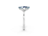 White gold Three-Stone Marquise Cut Aquamarine Ring with Pear  Side Stones in Four-Prong Setting_14