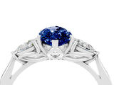White gold Three-Stone Marquise Cut Blue Sapphire Ring with Pear  Side Stones in Four-Prong Setting_52