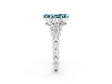 White gold Three-Stone Marquise Cut Blue Topaz Braided Band Ring with Four-Prong Setting_14