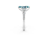 White gold Three-Stone Marquise Cut Blue Topaz Pavé Band with Four-Prong Setting_2