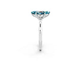 White gold Three-Stone Marquise Cut Blue Topaz Ring with Pear  Side Stones in Four-Prong Setting_14
