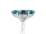White gold Three-Stone Marquise Cut Blue Topaz Ring with Pear  Side Stones in Four-Prong Setting_17