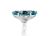 White gold Three-Stone Marquise Cut Blue Topaz Ring with Pear  Side Stones in Four-Prong Setting_53