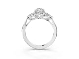 White gold Three-Stone Marquise Cut Brilliant Diamond Solitaire Ring with Tapered Band and Four-Prong Setting_16