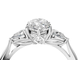 White gold Three-Stone Marquise Cut Brilliant Diamond Solitaire Ring with Tapered Band and Four-Prong Setting_17