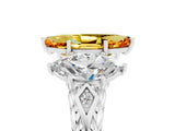 White gold Three-Stone Marquise Cut Citrine Braided Band Ring with Four-Prong Setting_17