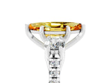 White gold Three-Stone Marquise Cut Citrine Pavé Band with Four-Prong Setting_5
