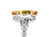 White gold Three-Stone Marquise Cut Citrine Ring with Pavé Band and Prong Setting_17