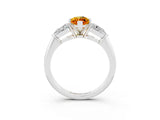 White gold Three-Stone Marquise Cut Citrine Ring with Pear Side Stones and Four-Prong Setting_3